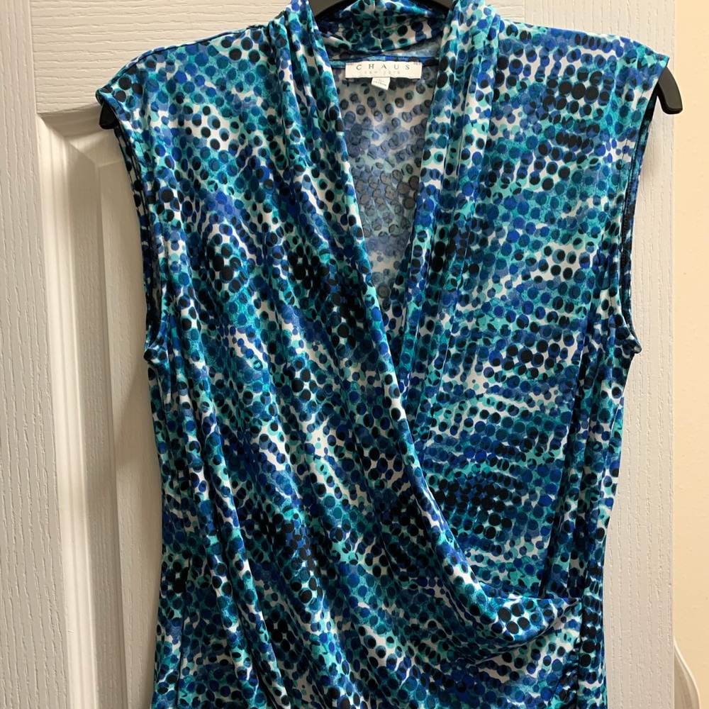 Chaus New York Blue Multi Sprint sleeveless top